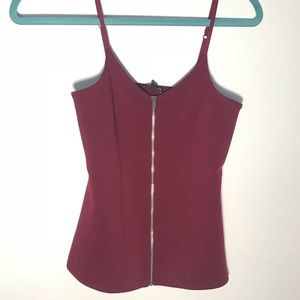 Maroon Express Zipper Tank Top